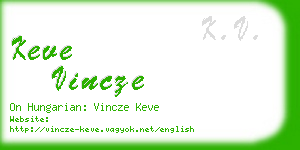 keve vincze business card